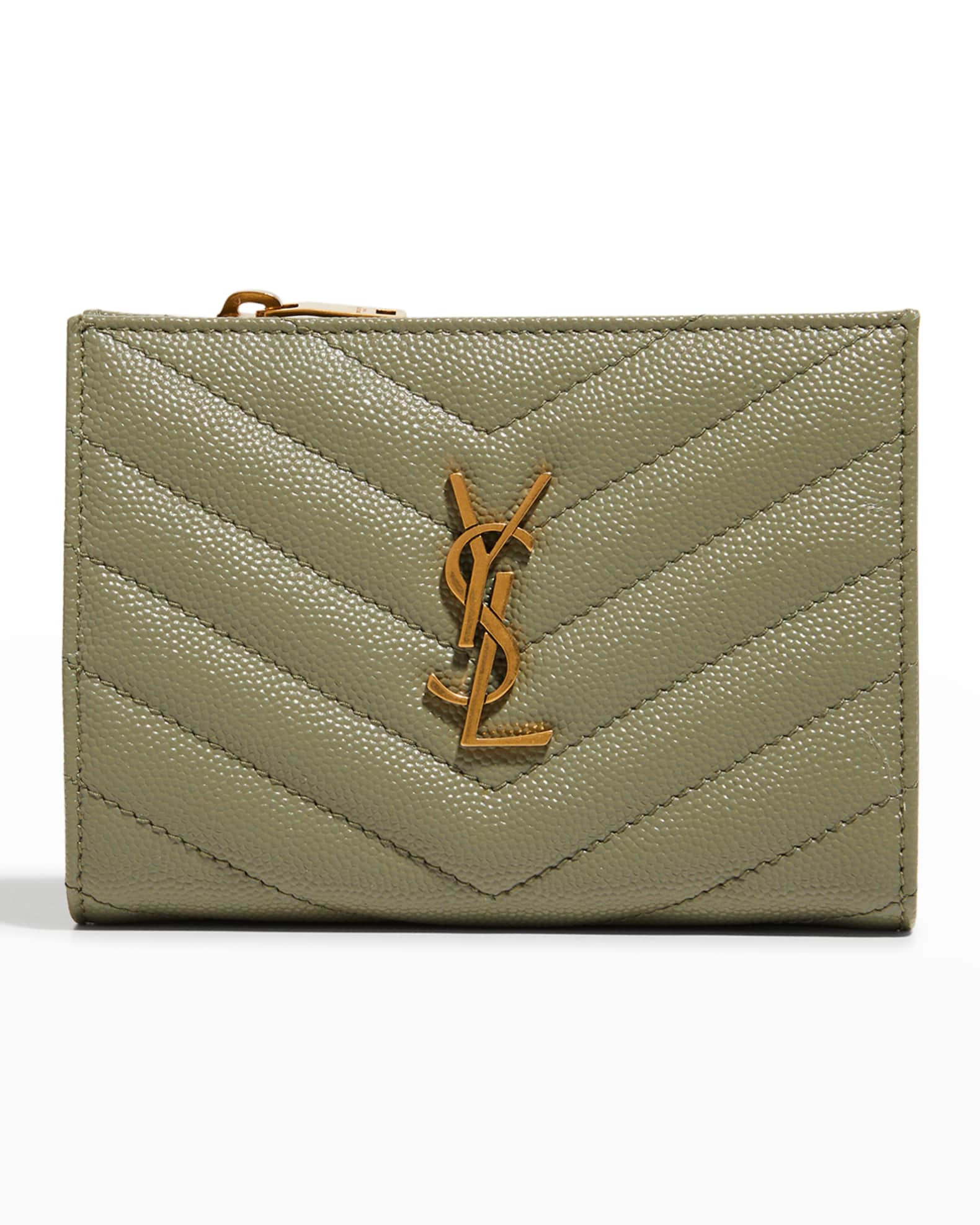 Saint Laurent Fragments Quilted Leather Bifold Wallet | Neiman Marcus