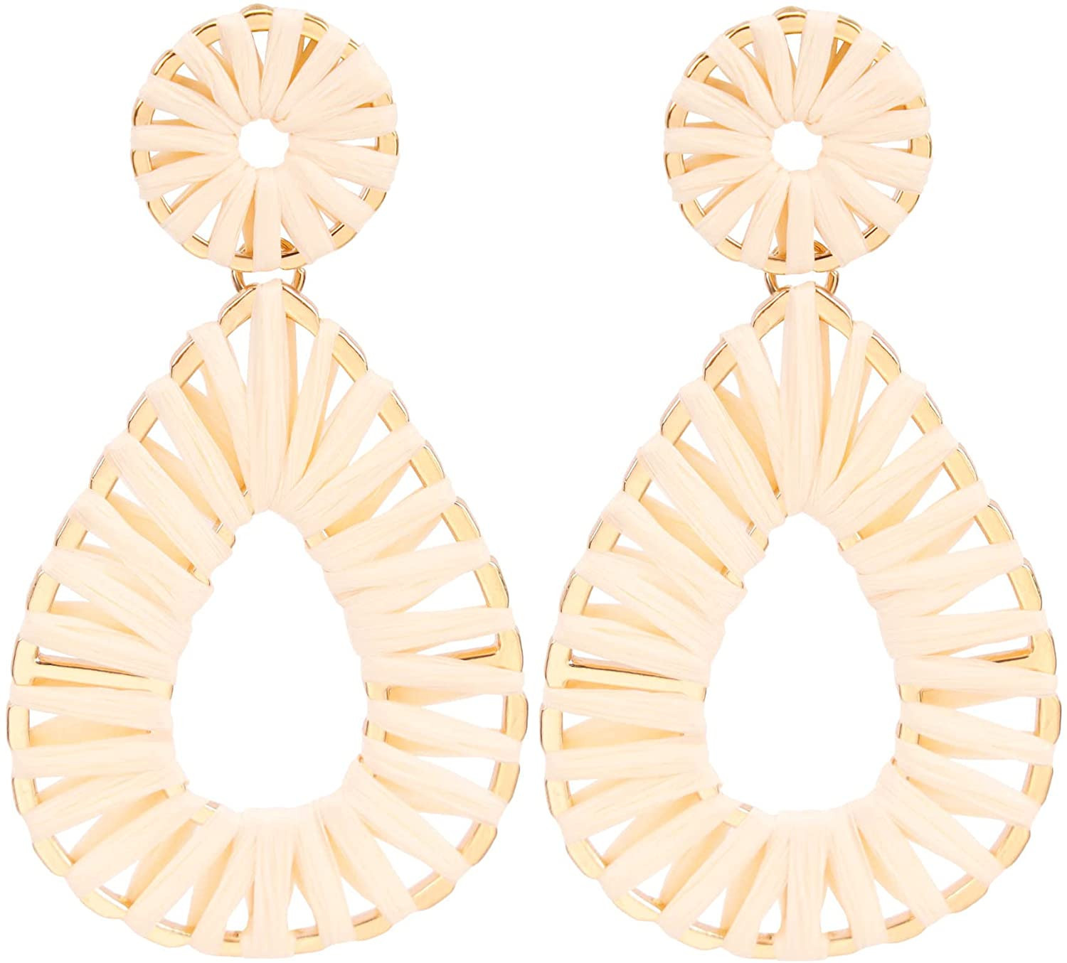 Legitta Raffia Teardrop Dangle Earrings Handmad Statement Drop Earrings | Amazon (US)