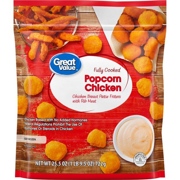 Great Value Breaded Fully Cooked Popcorn Chicken, 25.5 oz | Walmart (US)
