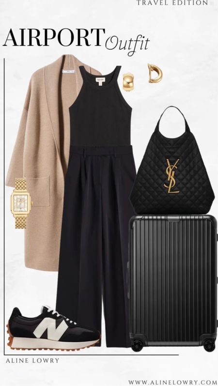 Classy chic airport outfit idea
YSL large tote
Black carry-on
NB 327

#LTKstyletip #LTKSeasonal #LTKtravel