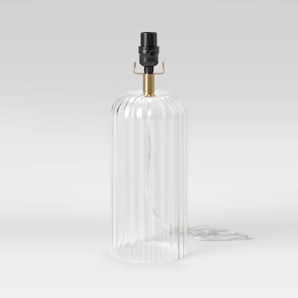 Large Ribbed Glass LED Table Lamp Clear - Project 62™ | Target