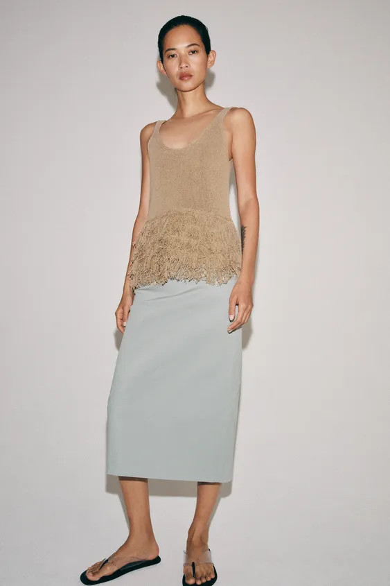 FRINGED KNIT TOP | Zara US