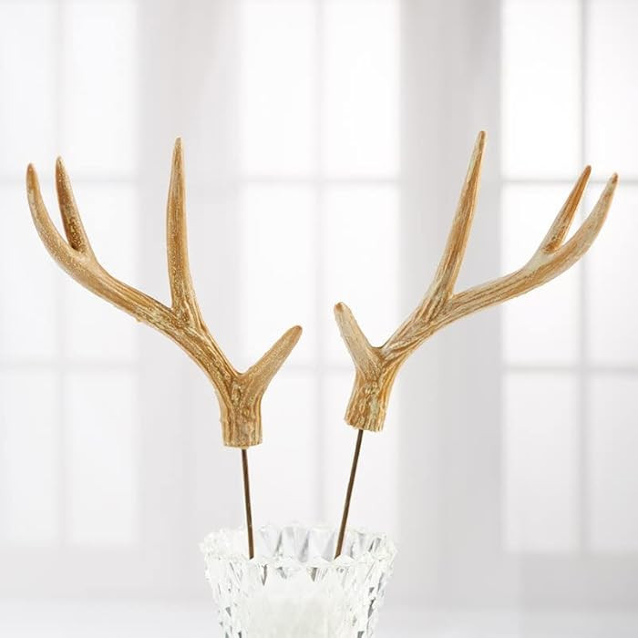 Set of 4 Faux Deer Antler Picks by Factory Direct Craft - Pack of 4 Random Right and Left Reindee... | Amazon (US)
