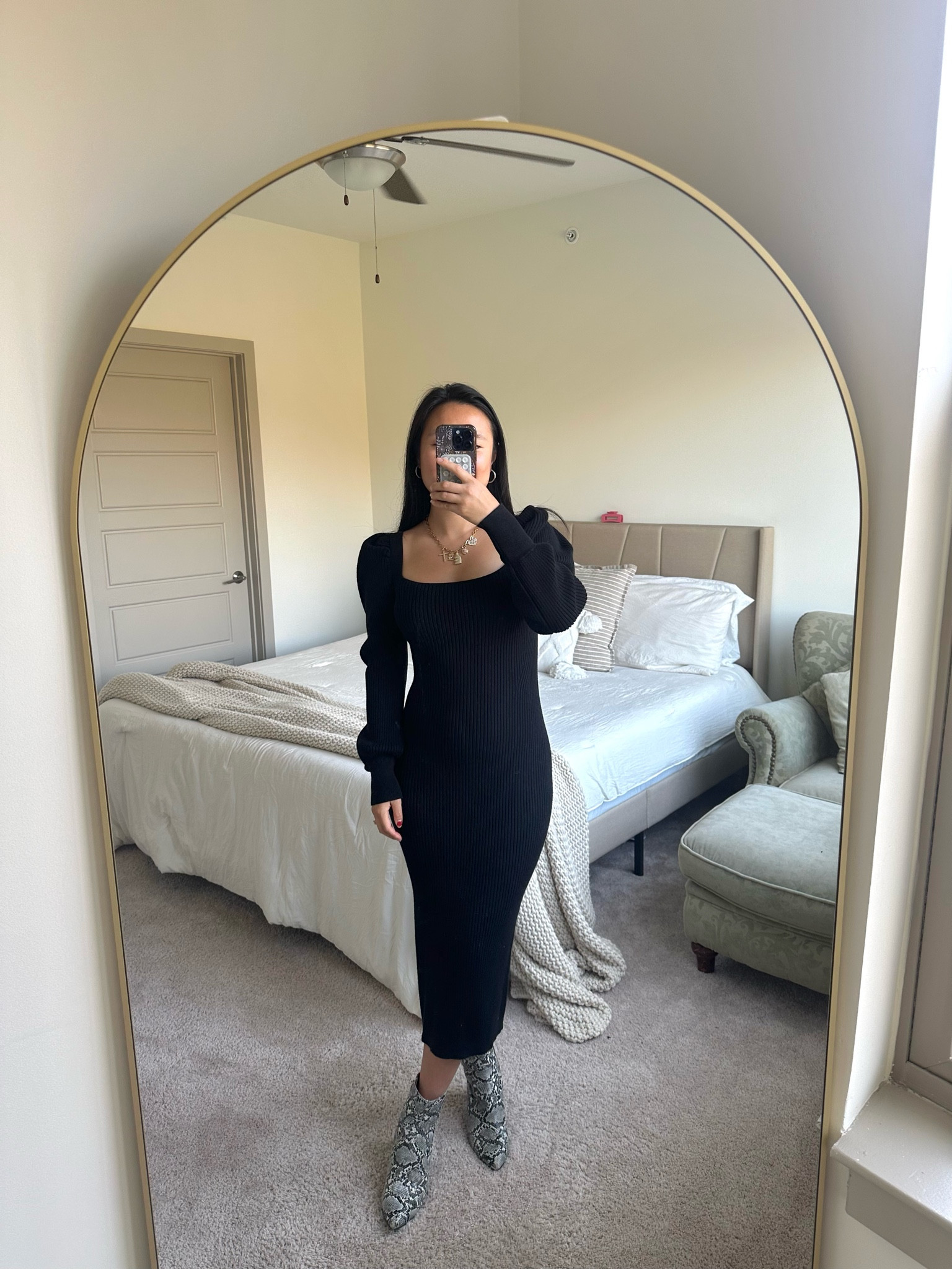 This black square neck sweater dress with snakeskin booties is everything 🤌

#LTKWorkwear #LTKHoliday #LTKSeasonal