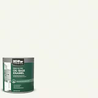 BEHR 1 qt. White Oil-Base Semi-Gloss Enamel Interior/Exterior Paint-380004 - The Home Depot | The Home Depot