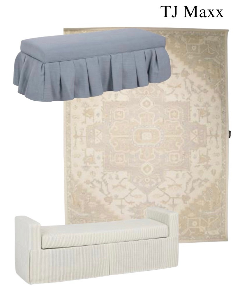 Lillian August storage benches on sale at TJ Maxx, Ralph Lauren rug, 9 x 12, beige, ivory, French, modern, coastal, living room, dining room, bedroom.

#LTKSaleAlert #LTKHome