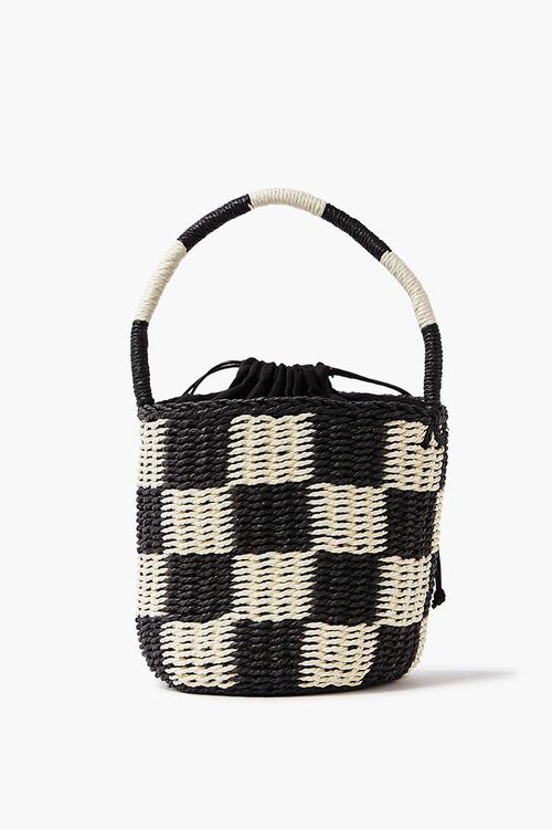 Checkered Straw Tote Bag | Forever 21 (US)