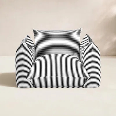 Saint Tropez Pearl and Striped Stuffed Outdoor Armchair | Wayfair North America