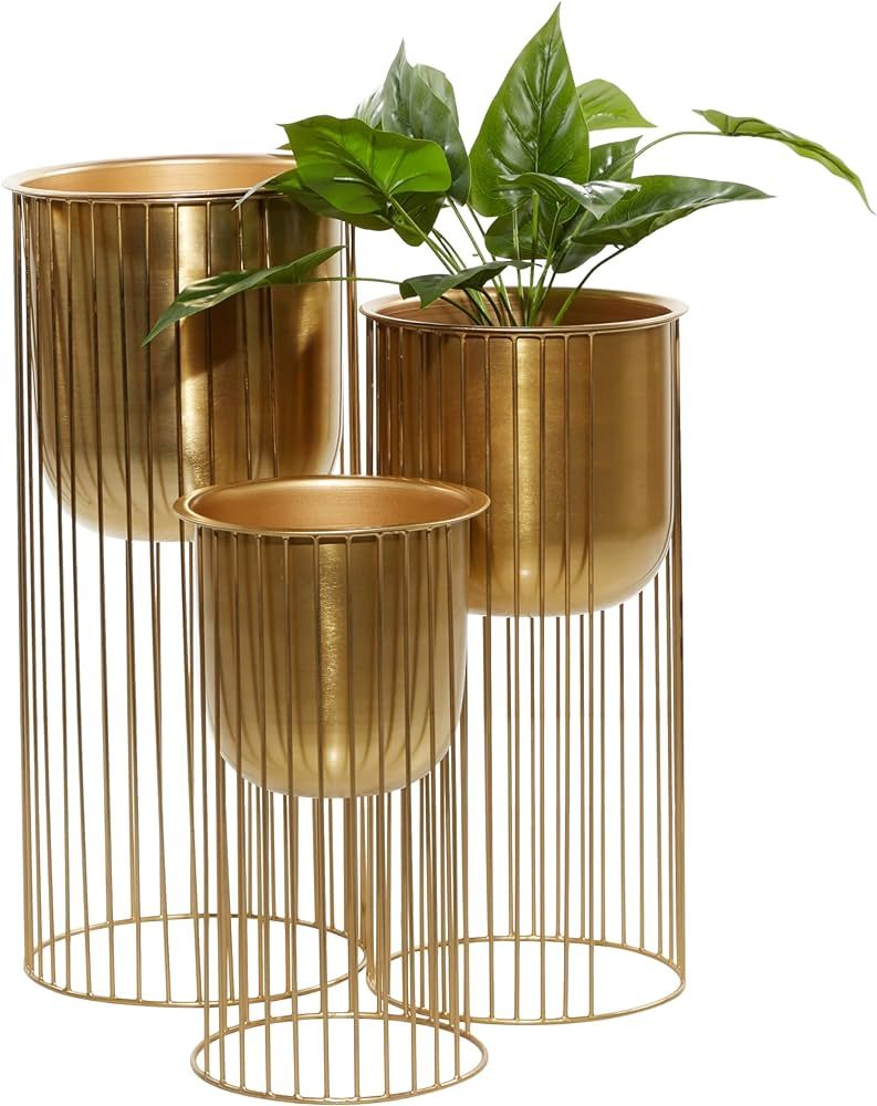 Deco 79 Metal Indoor Outdoor Planter Deep Recessed Dome Large Planter Pot with Elevated Caged Sta... | Amazon (US)