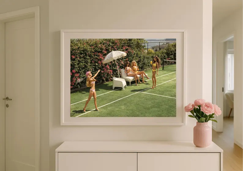 Slim Aarons Inspired Tennis Court Fashion Art Print \u2013 Retro Glam Poolside Doll Scene - Etsy | Etsy (Global)