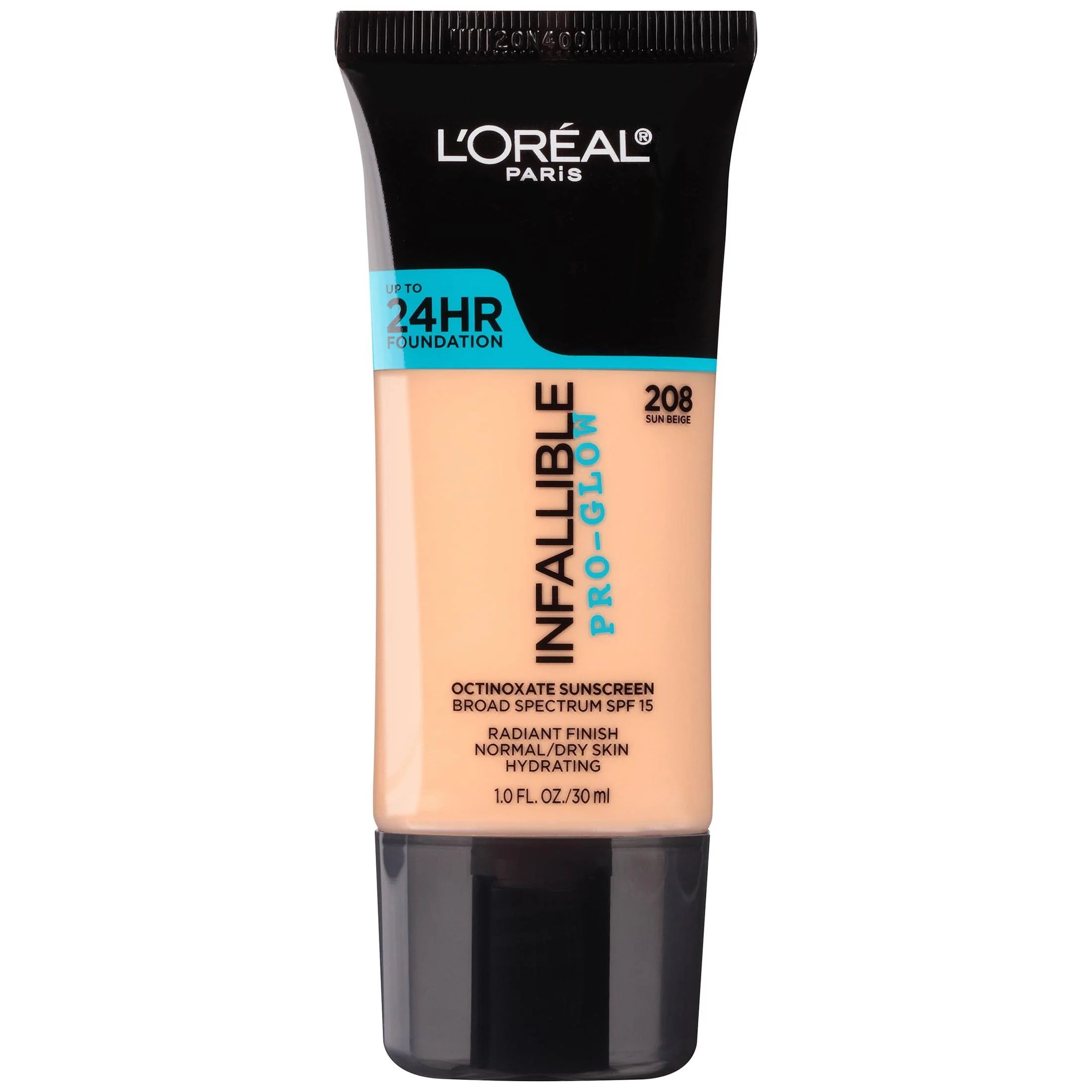 L'Oreal Paris Infallible Pro-Glow Liquid Foundation Makeup, 208 Sun Beige, 1 fl oz | Walmart (US)