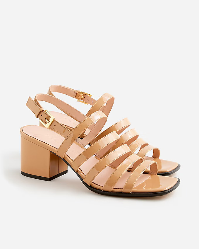Dylan strappy block-heel sandals in patent leather | J. Crew US