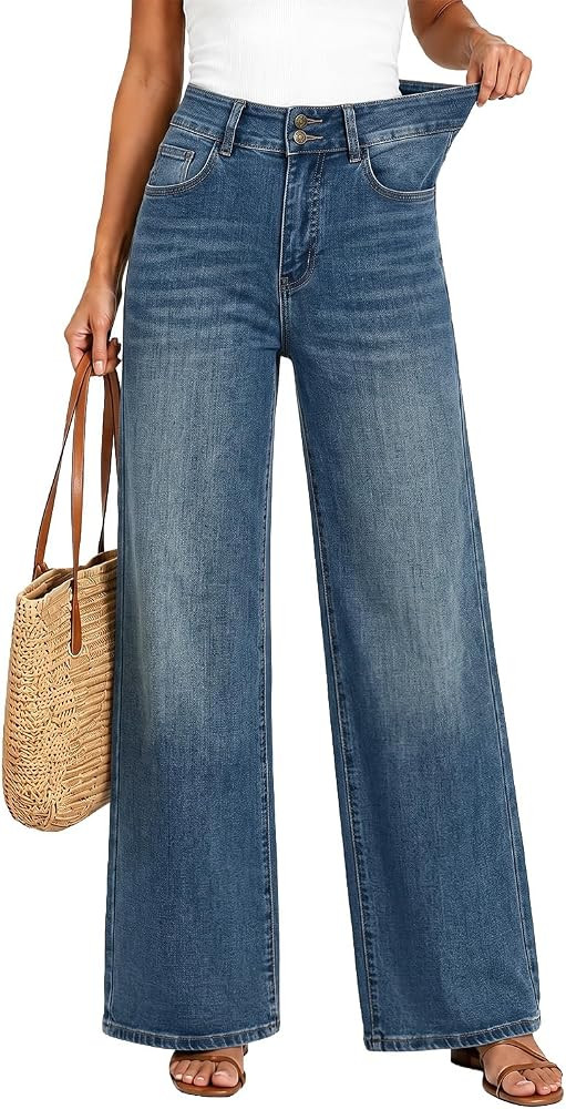 Women's High Waisted Wide Leg Jeans Stretchy Baggy Pants Trendy Fit | Amazon (US)