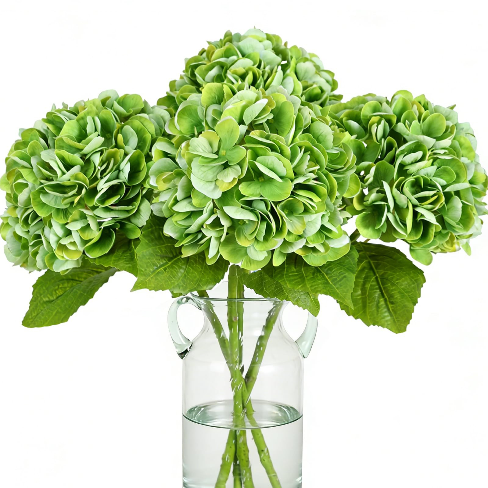 Nubry 4Pcs Green Hydrangea Artificial Flowers, 22.5In Latex Faux Real Touch Large Hydrangea Flowe... | Amazon (US)