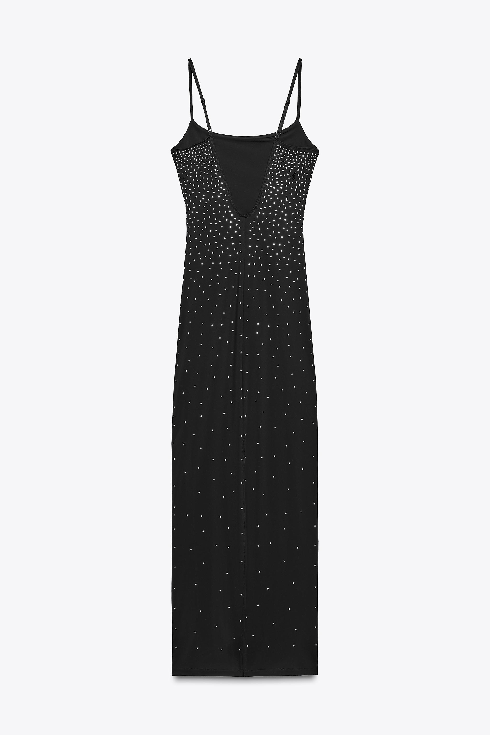 RHINESTONE POLYAMIDE DRESS | Zara UK