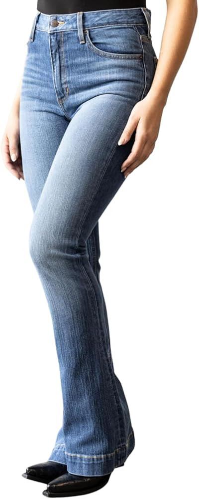 Kimes Ranch Women's Jennifer Casual Durable Western Ultra-High Rise & Wide Flare Leg Denim Black ... | Amazon (US)