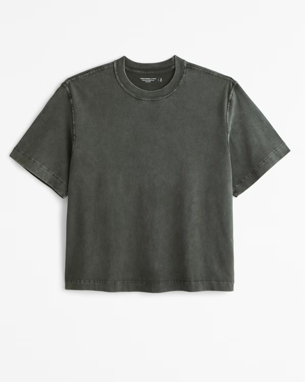 Premium Heavyweight Cropped Tee | Abercrombie & Fitch (US)
