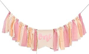 Girl Pink Theme 1st Birthday High Chair Banner - Boho First Birthday Cake Smash Photo Decor (PINK... | Amazon (US)