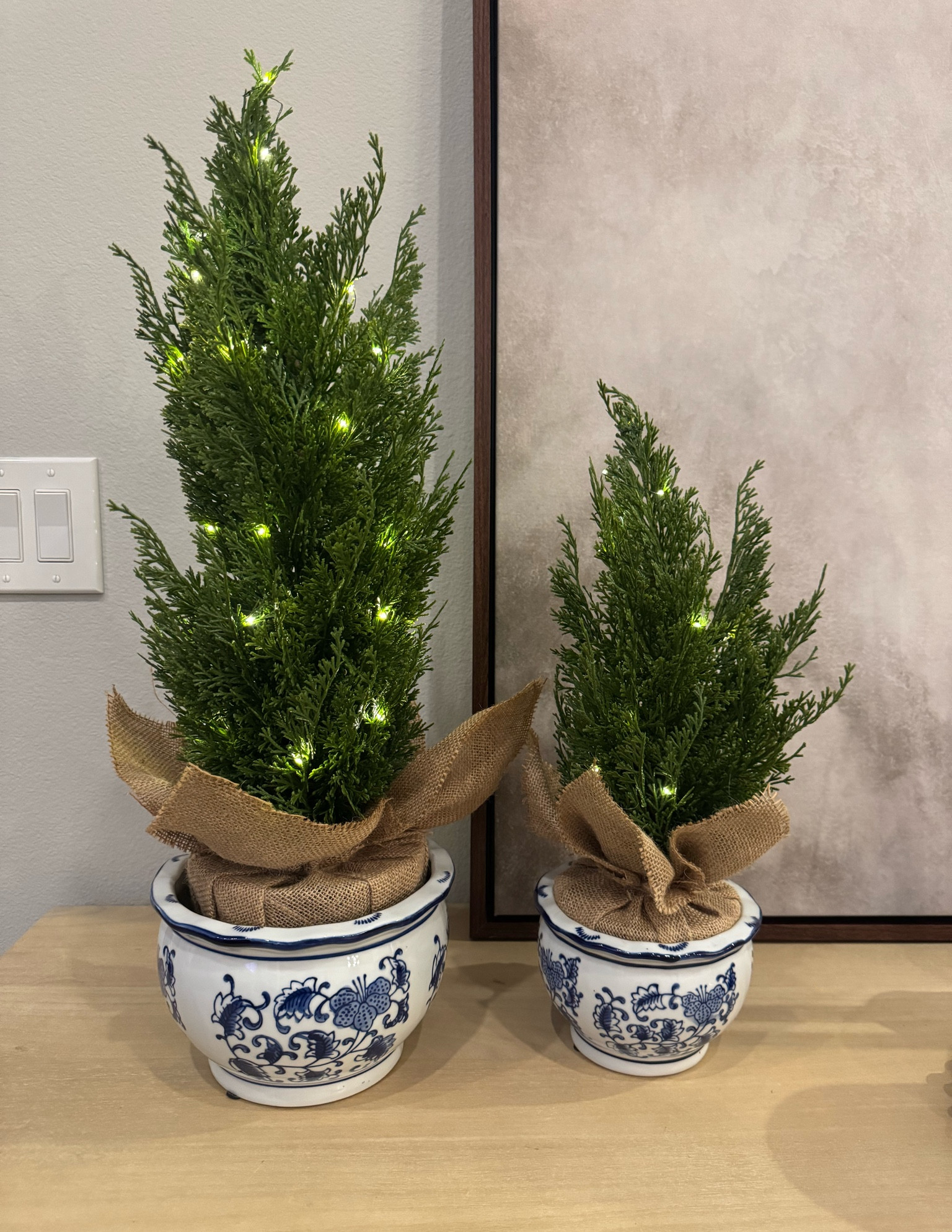 I grabbed these mini trees on sale that I’ll be saving for next Christmas! They are pre-lit too! Love them! This is the large and medium pot from the set of three.

#LTKHome #LTKSeasonal #LTKFindsUnder100