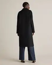 Italian Wool Double-Breasted Slouch Coat in Black | Quince