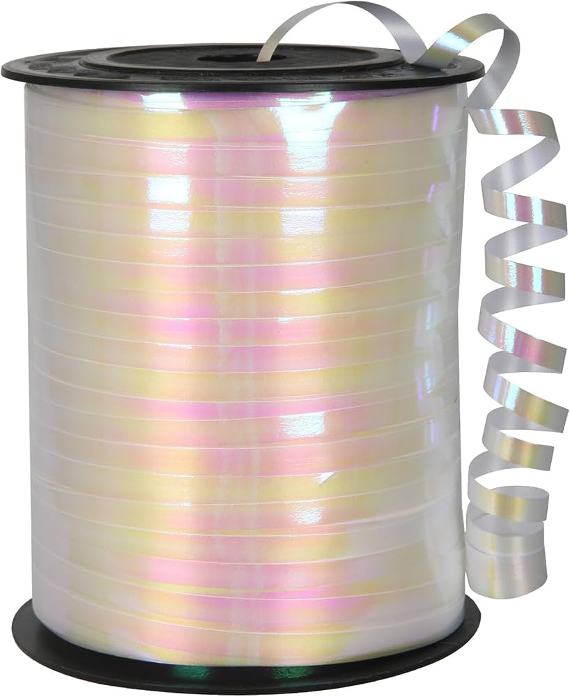 Amazon.com: OMISELIO White Curling Ribbon, 500 Yard Iridescent White Ribbon, Curling Ribbon for G... | Amazon (US)