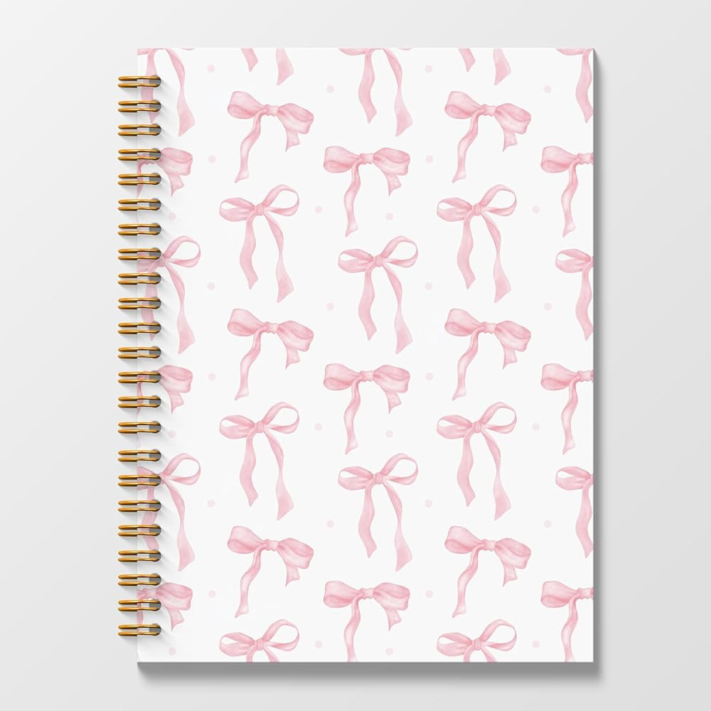 Pink Coquette Bow Spiral Journal Notebook 5.5x8.3, Preppy Spiral Journal Notebooks for School, Co... | Amazon (US)