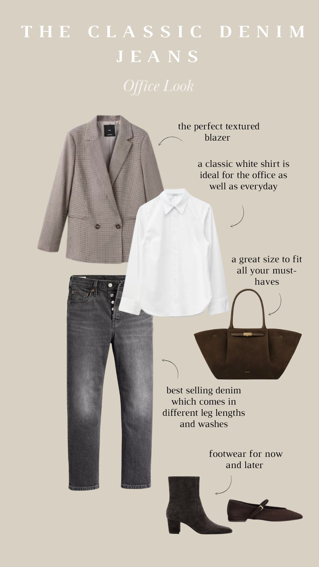 The Classic Denim Jeans worn for the Office with a crisp white shirt and blazer!  

 #LTKuk #LTKwinter #LTKjeans