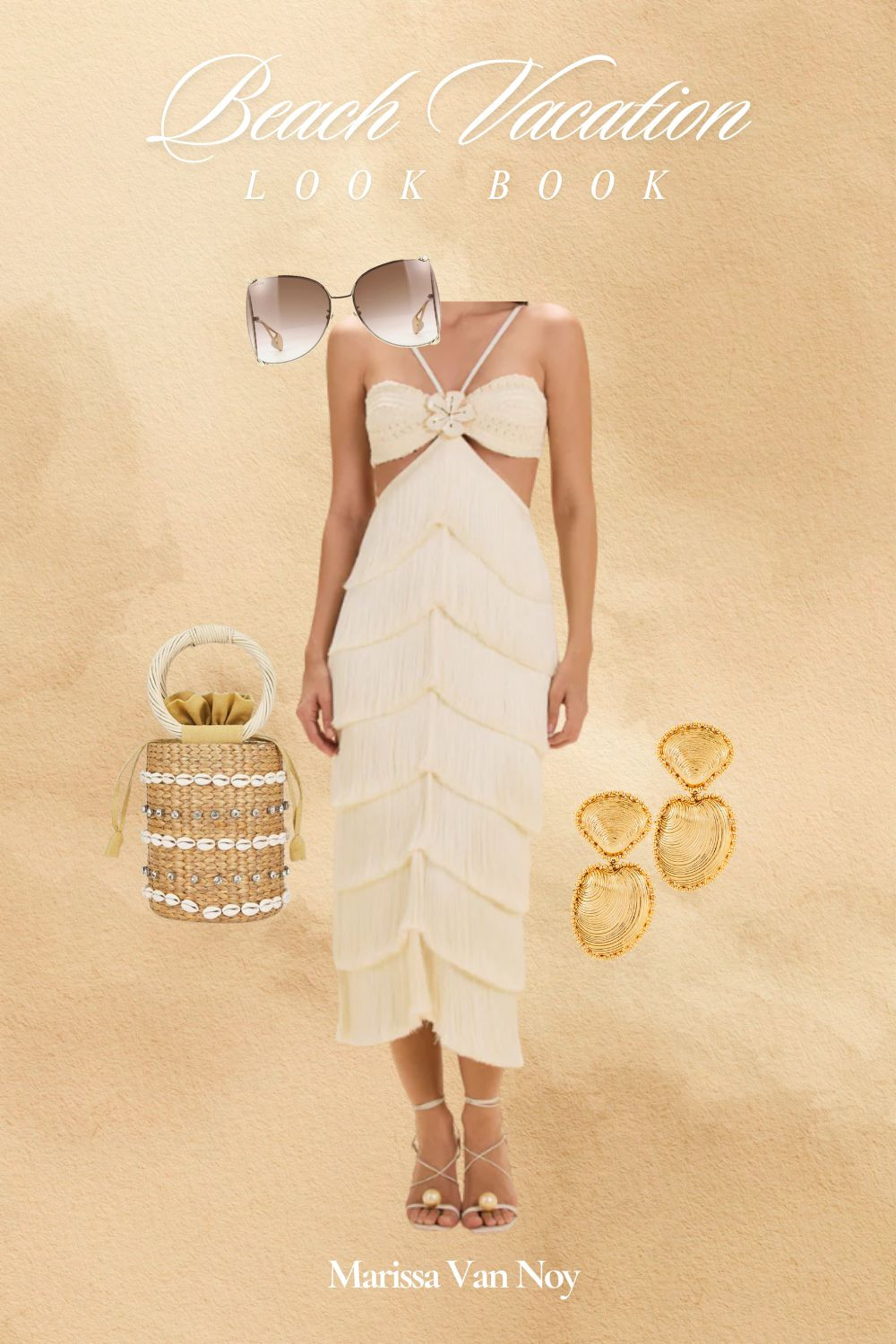 This Fringe midi dress just screams a vacation by the beach. 🌴🌊

Inspired by my @Patbo look, I paired it with seashell drop earrings, woven shell basket bag and oversized @Gucci frames. 

 #LTKSeasonal #LTKSaleAlert #LTKTravel
