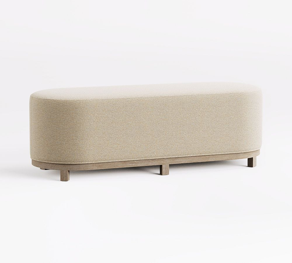 Jake Upholstered Wood Base Bench (32"-56") | Pottery Barn (US)