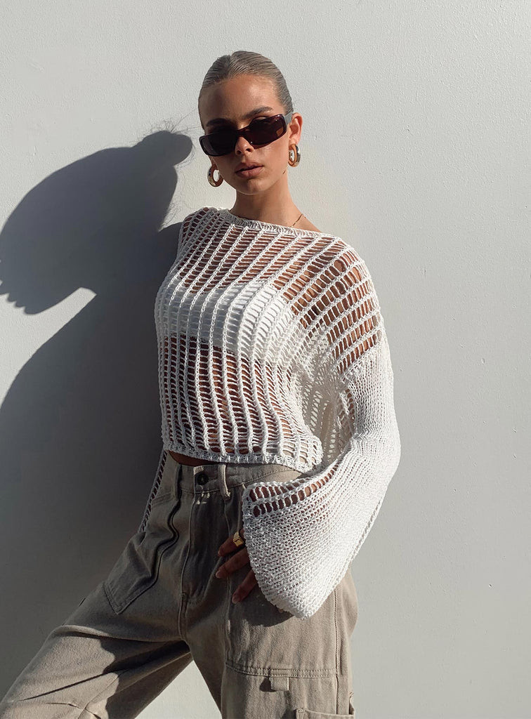 The Kennedy Sweater White | Princess Polly US