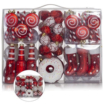 R N' Ds Candy cane Ornament Set - Red and White - 82 Pack | Target