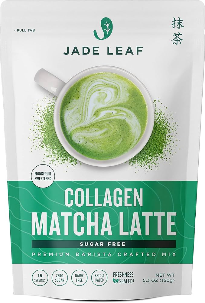 Jade Leaf Matcha Collagen Matcha Latte Sugar Free Premium Barista Crafted Mix - Monkfruit Sweeten... | Amazon (US)