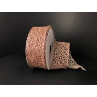 Rose Gold Glitter Webbing Ribbon, Wired Edge, 1.5"" Wide X 10 Yard Roll | Etsy (US)
