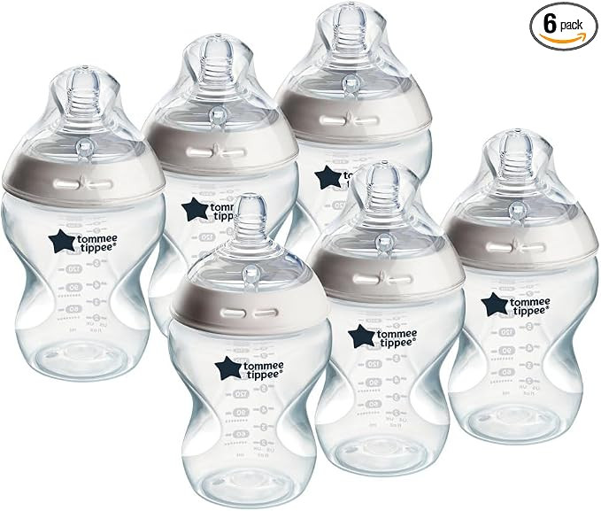 Tommee Tippee Natural Start Baby Bottles for 0m+, Pack of 6 260ml Baby Bottles, with Slow Flow Br... | Amazon (UK)