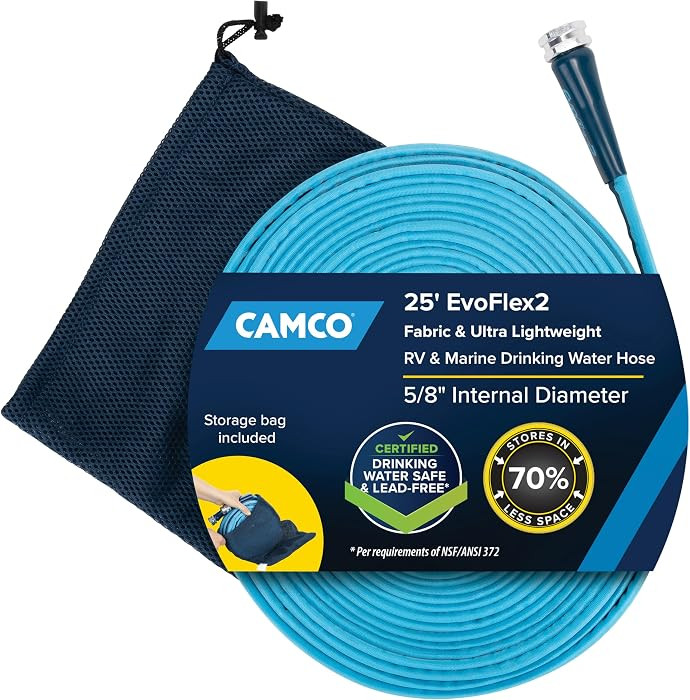 Camco EvoFlex2 25-ft Drinking Water Hose - RV Drinking Water Hose Reinforced with Fabric & Ultra ... | Amazon (US)
