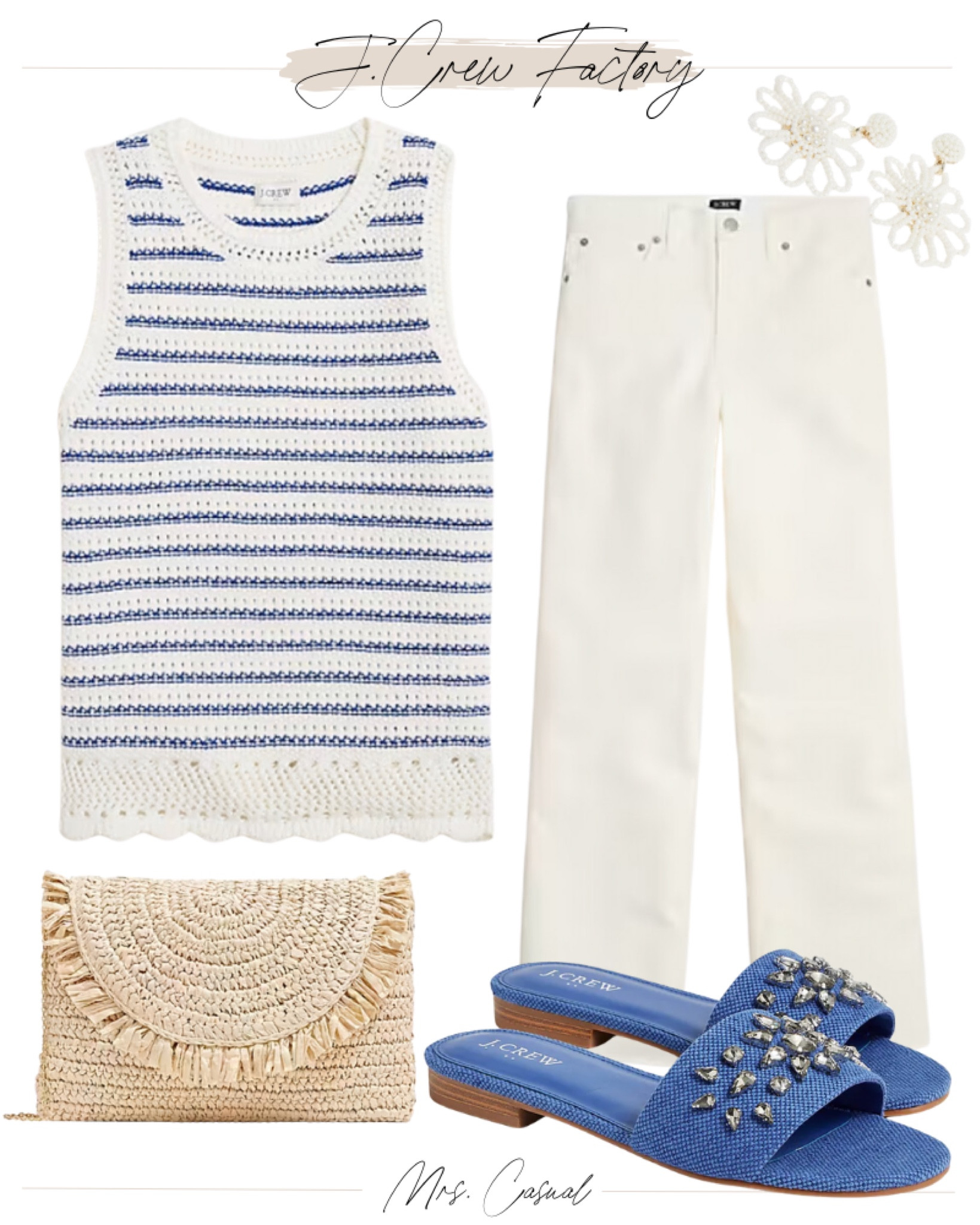 JCrew factory 50% sale striped sweater tank cute denim sandals 

#LTKFindsUnder50 #LTKSaleAlert #LTKShoeCrush