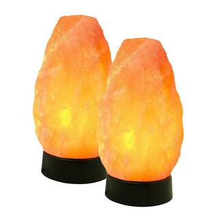 Himalayan Pink Salt Lamp, 9 inches Tall Multicolor Table Lamp (Pack of 2) | The Home Depot