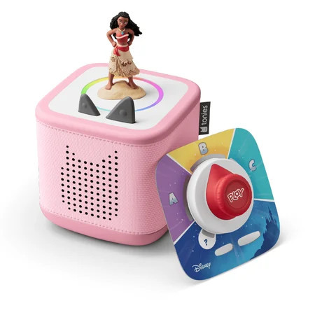 tonies Toniebox 2 Audio Player Full Play Bundle for Kids 1+ with Moana, Disney Quiz Kingdom Tonieplay Game and Controller - Cloud Pink | Walmart (US)