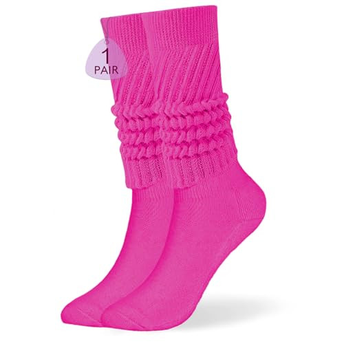 Buauty Women's Slouch Socks, Soft Extra Long Scrunch Knee High Sock fall Winter Knit Slouchy Thigh High Boot Socks | Amazon (US)