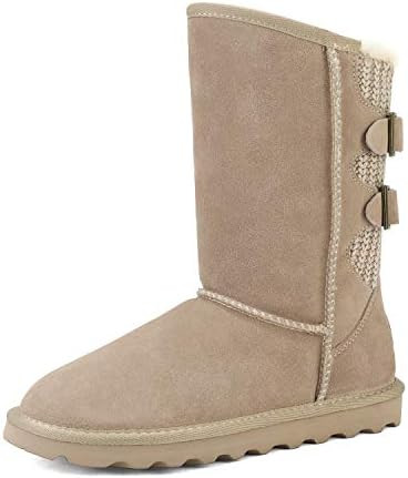 DREAM PAIRS Women's Mid Calf Winter Snow Boots Fashion FuzzyChic Buckle Booties | Amazon (US)