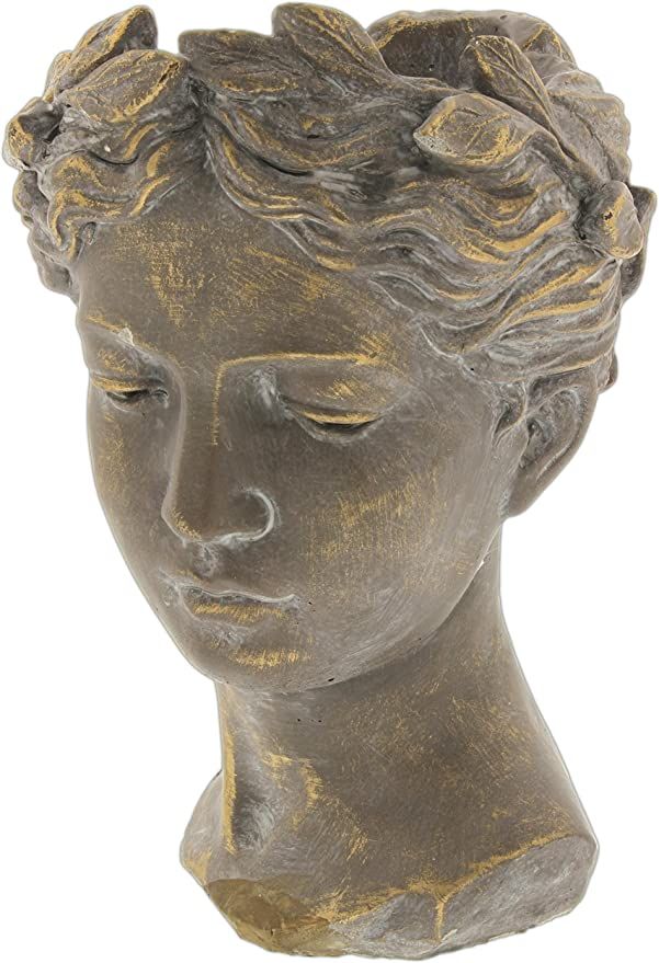 Amazon.com : Lucky Winner Greek/Roman Style Female Statue Head Cement Planter (10.5") : Patio, La... | Amazon (US)