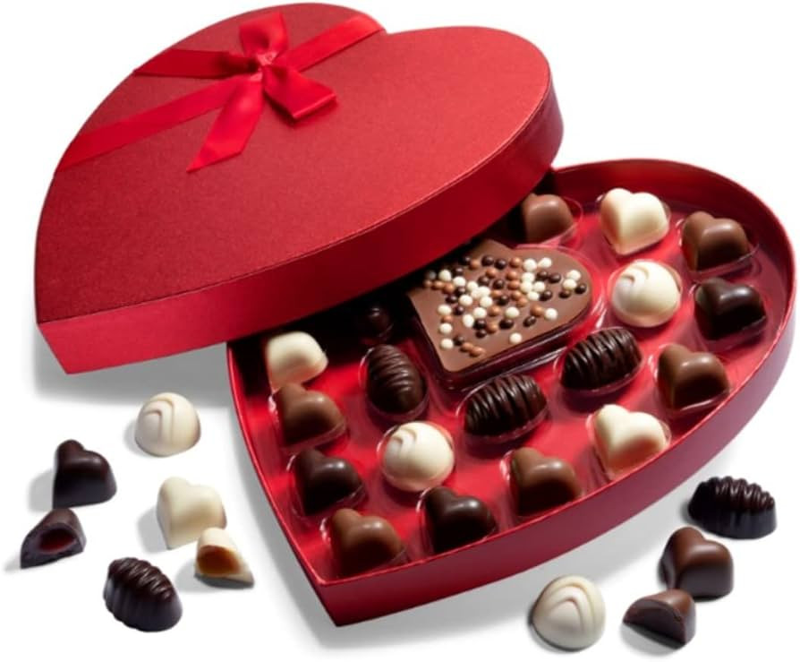 Astor Chocolate Love Chocolate Heart Gift Box, 24 Assorted Belgian Truffle Hearts - Large, Romant... | Amazon (US)