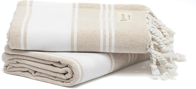 Salt Earth Cotton Turkish Beach Towel (Set of 2, 36"x72") - Soft, Quick Dry, Sand Resistant, Abso... | Amazon (CA)