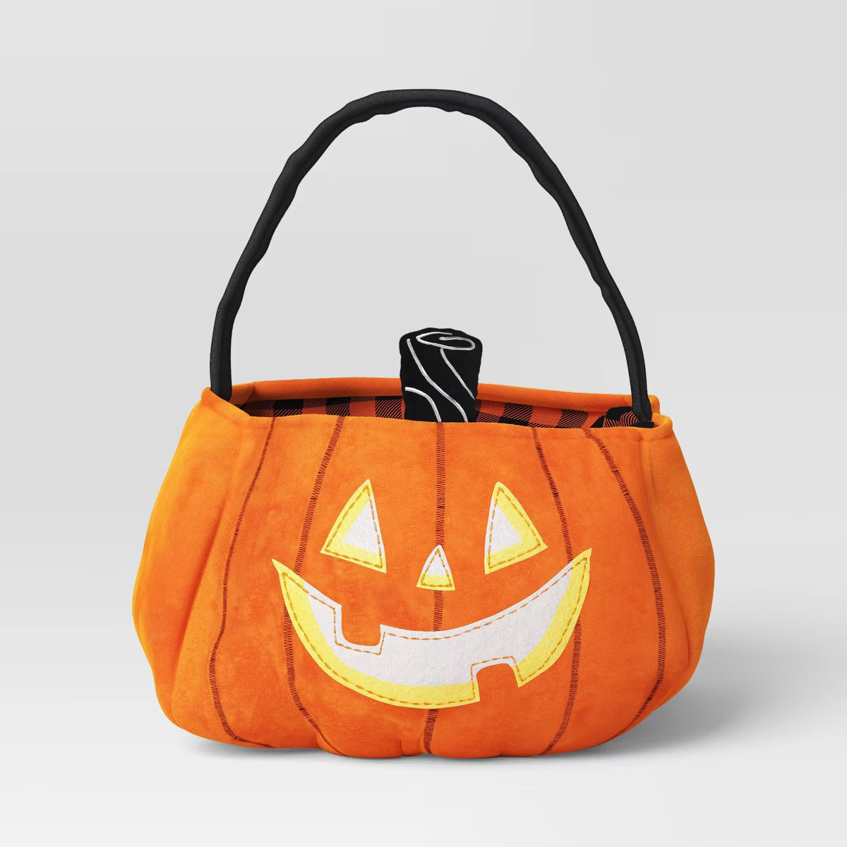 10" Jumbo Pumpkin Halloween Trick or Treat Fabric Basket Orange/Black - Hyde and EEK! Boutique™ | Target