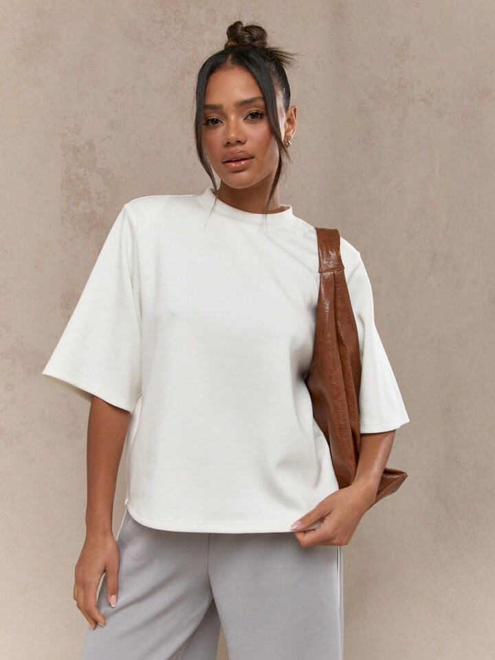 MISSGUIDED Street Shoulder Pad Oversized T-Shirt | SHEIN