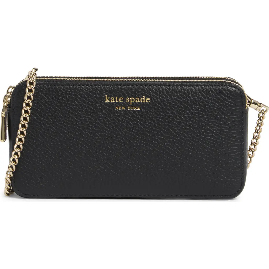 Kate Spade New York taylor pebbled leather double zip crossbody bag in Black at Nordstrom Rack | Nordstrom Rack