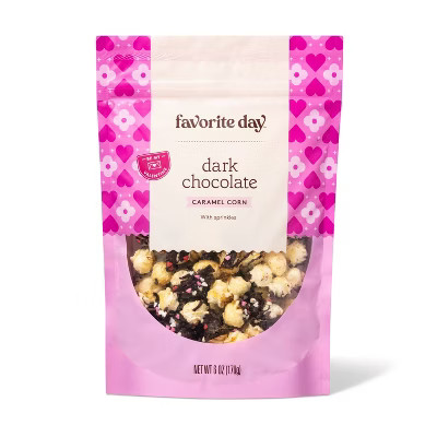 Valentine's Dark Chocolate Caramel Corn with Mini Valentine Heart Sprinkles - 6oz - Favorite Day... | Target