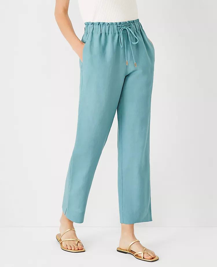 The Easy Straight Ankle Pant in Linen Blend | Ann Taylor | Ann Taylor (US)