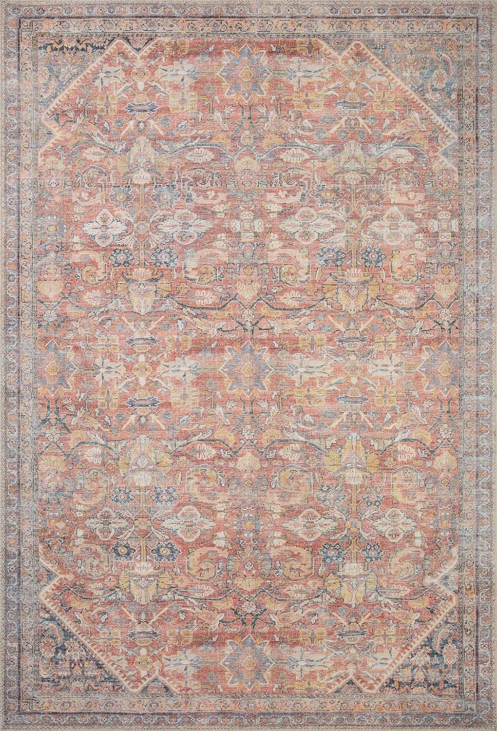 Loloi II Adrian Collection ADR-02 Rust / Denim, Traditional 2'-0" x 5'-0" Accent Rug | Amazon (US)