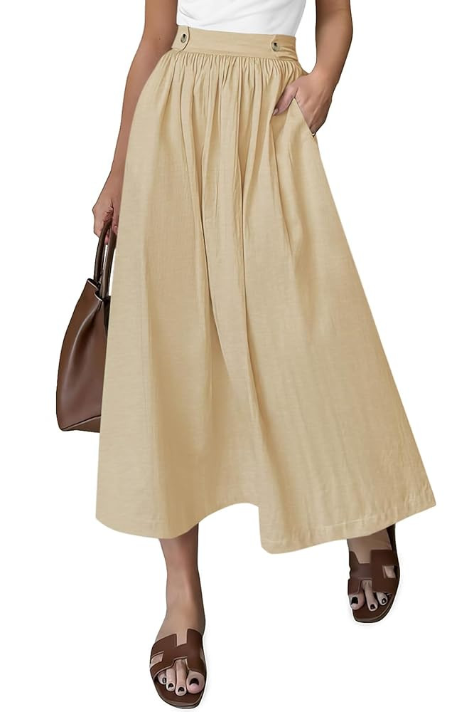 CFLONGE Women's 2025 Bohemian Long Skirts Flowy High Waist A Line Maxi Skirts for Women Summer Pl... | Amazon (CA)